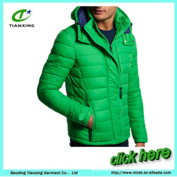 neue modische Art und Weise grüne Farbe mens aufgefüllte Jacke
